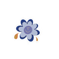 Blue Smiley Flower Kiss-Cut Sticker — Cute Laptop & Water Bottle Decal